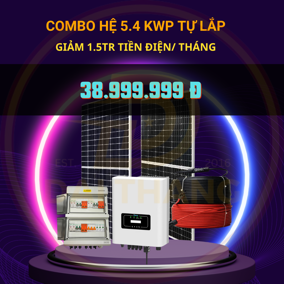 Combo hệ 5.4kwp tự lắp đặt (hòa lưới bám tải)