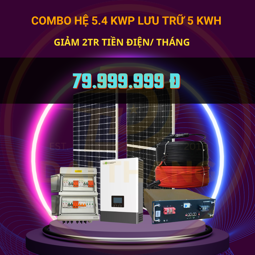 Hệ 5.4 kwp lưu trữ 5kwh