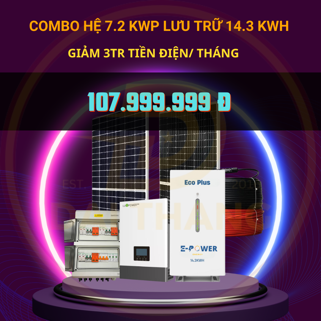 Hệ 5.4 kwp lưu trữ 14.3kwh