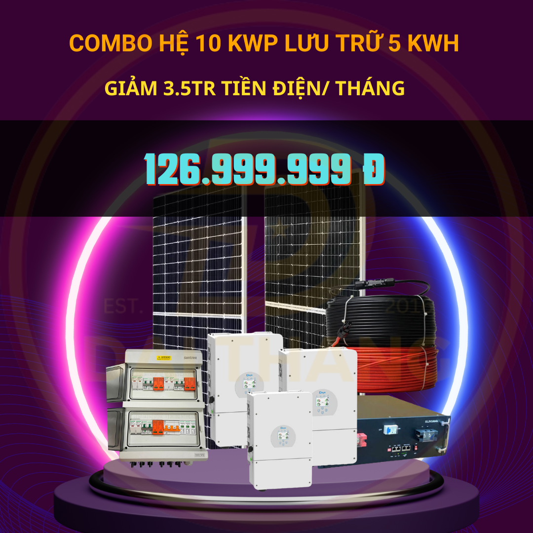 Hệ 10 kwp lưu trữ 5kwh