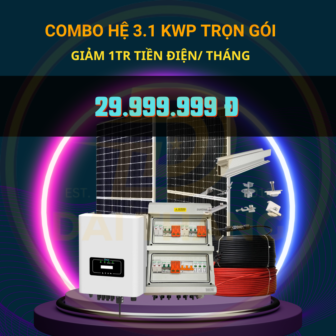 Hệ 3.1 kwp hòa lưới bám tải